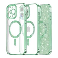 Калъф-Techsuit - Luxury Glitter MagSafe - iPhone 15 Pro Max - Light Green