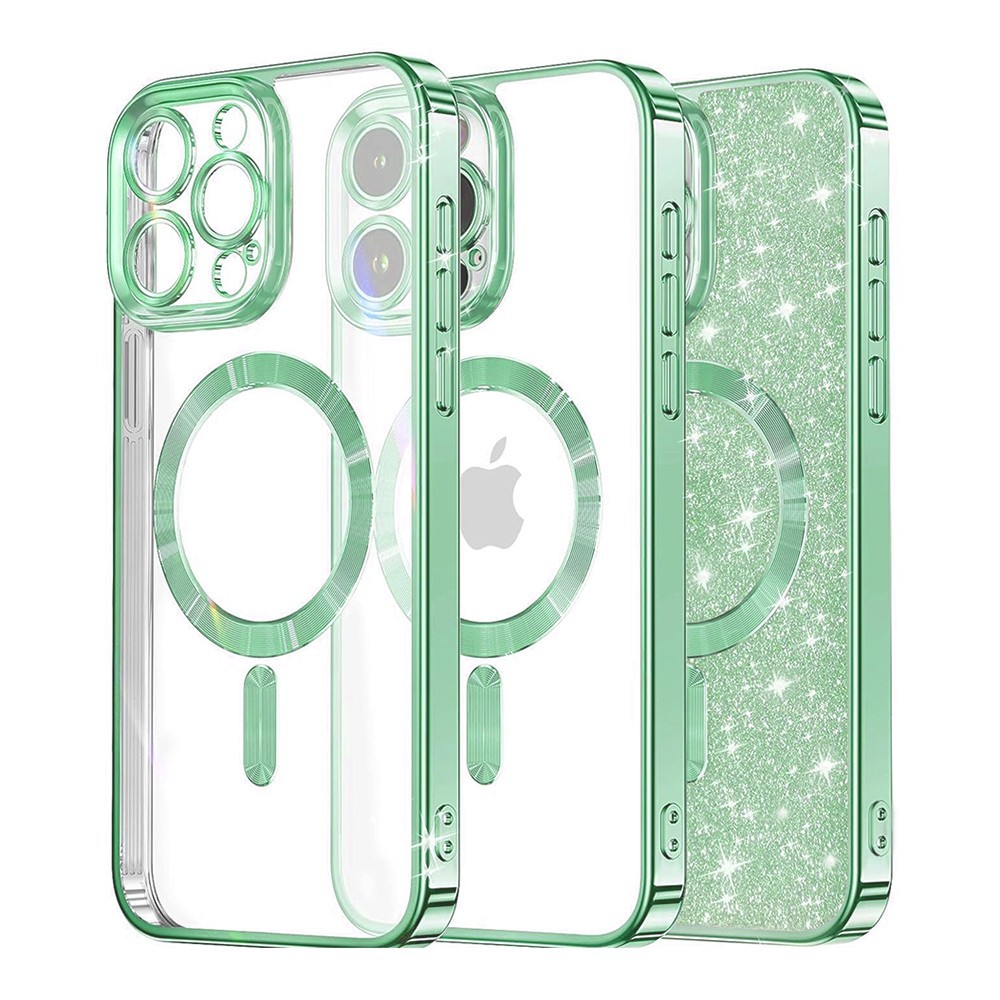 Калъф-Techsuit - Luxury Glitter MagSafe - iPhone 15 Pro Max - Light Green