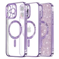 Калъф-Techsuit - Luxury Glitter MagSafe - iPhone 15 Pro Max - Light Purple