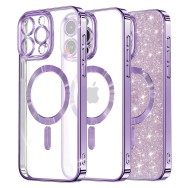 Калъф-Techsuit - Luxury Glitter MagSafe - iPhone 15 Pro Max - Light Purple