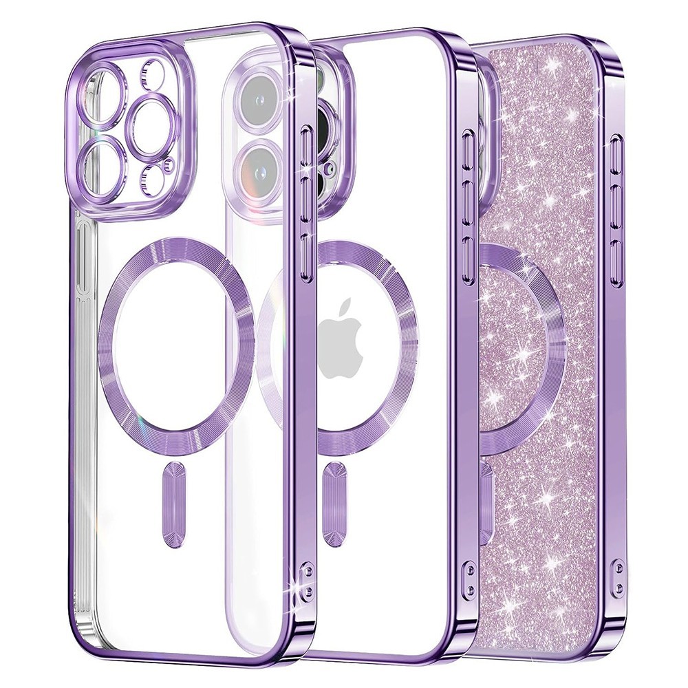 Калъф-Techsuit - Luxury Glitter MagSafe - iPhone 15 Pro Max - Light Purple