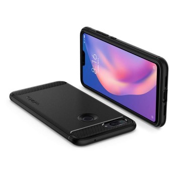 Spigen Rugged Armor удароустойчив силиконов (TPU) калъф за Xiaomi Mi8 Lite, Black