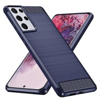 Калъф-Techsuit - Carbon Silicone - Samsung Galaxy S21 Ultra 5G - Blue