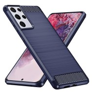 Калъф-Techsuit - Carbon Silicone - Samsung Galaxy S21 Ultra 5G - Blue