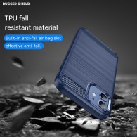 Калъф-Techsuit - Carbon Silicone - iPhone 12 / 12 Pro - Blue