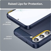 Калъф-Techsuit - Carbon Silicone - Samsung Galaxy S23 Plus - Blue