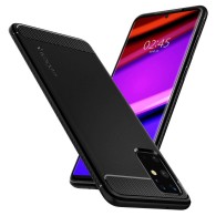 Spigen Rugged Armor удароустойчив силиконов (TPU) калъф за Samsung Galaxy S20+ Plus, Matte Black