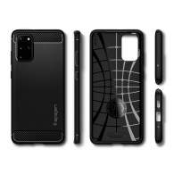 Spigen Rugged Armor удароустойчив силиконов (TPU) калъф за Samsung Galaxy S20+ Plus, Matte Black
