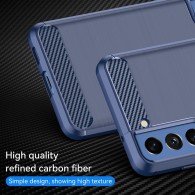 Калъф-Techsuit - Carbon Silicone - Samsung Galaxy S20 FE / S20 FE 5G - Blue