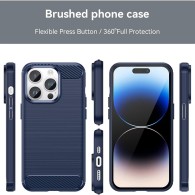 Калъф-Techsuit - Carbon Silicone - iPhone 13 Pro Max - Blue