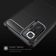 Калъф-Techsuit - Carbon Silicone - Xiaomi Redmi Note 10 Pro / Note 10 Pro Max - Blue