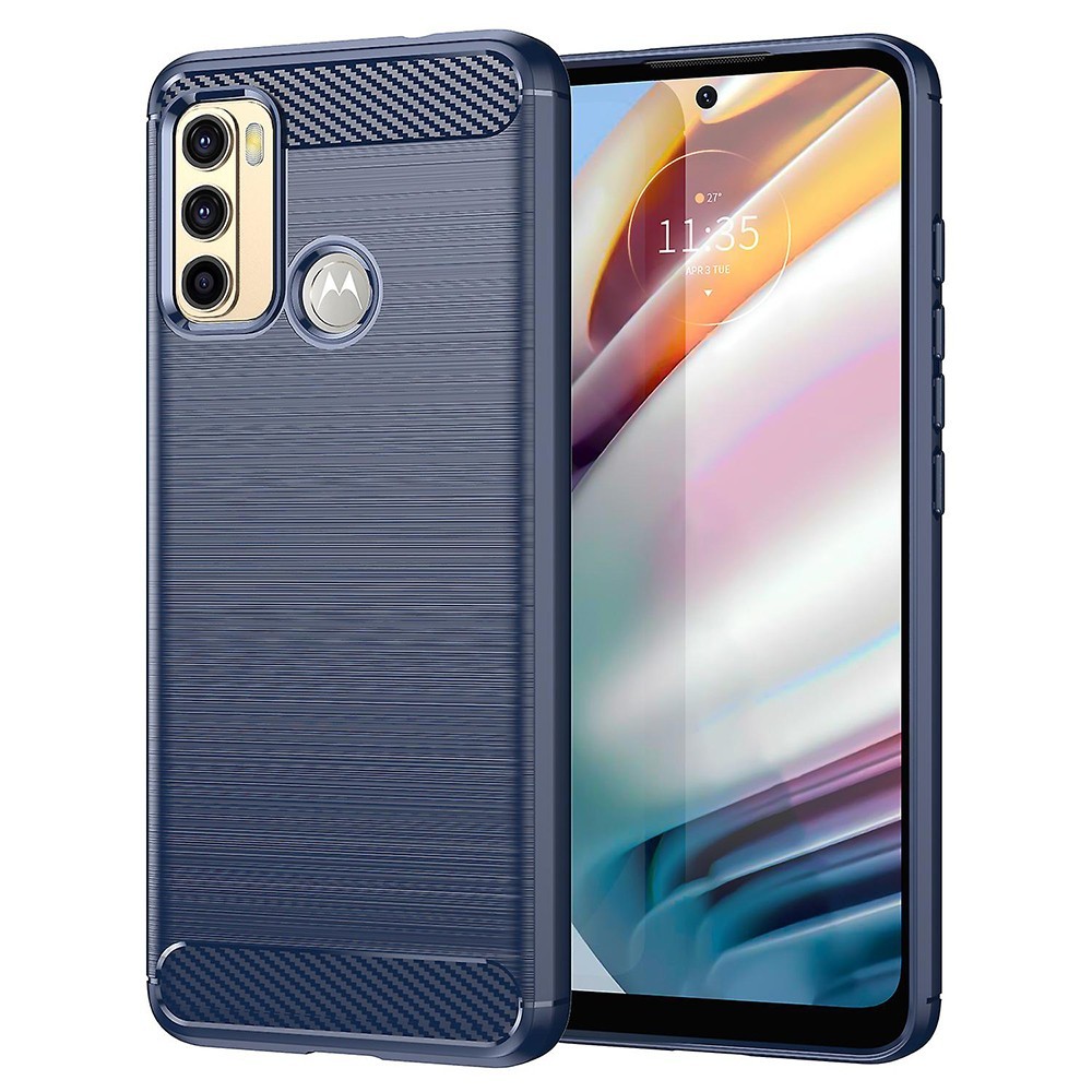 Калъф-Techsuit - Carbon Silicone - Motorola Moto G60 - Blue