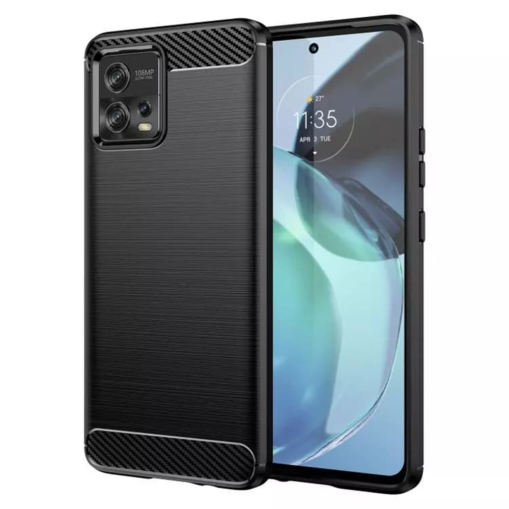 Калъф-Techsuit - Carbon Silicone - Motorola Moto G72 - Black