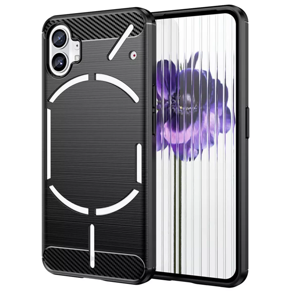 Калъф-Techsuit - Carbon Silicone - Nothing Phone (1) - Black