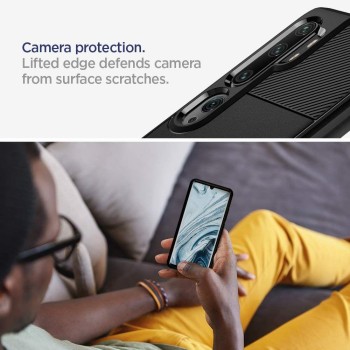 Spigen Rugged Armor удароустойчив силиконов (TPU) калъф за Xiaomi Mi Note 10 / 10 Pro, Matte Black