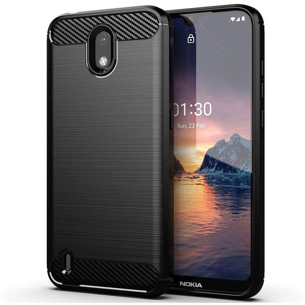 Калъф-Techsuit - Carbon Silicone - Nokia 1.3 - Black