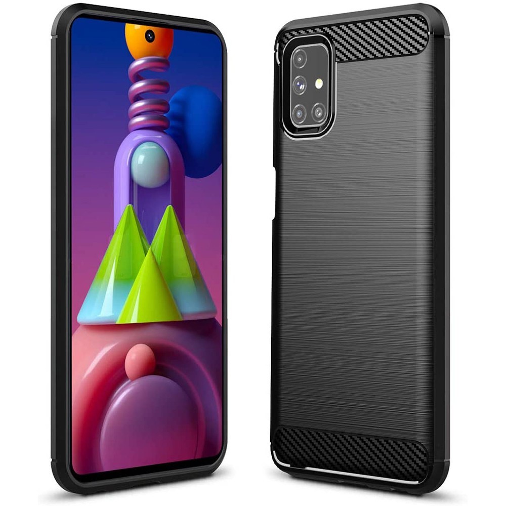 Калъф-TechSuit - Carbon Silicone - Samsung Galaxy M51 - Black