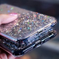 Калъф Sequins Glue Glitter за Huawei P30 Lite, Черен