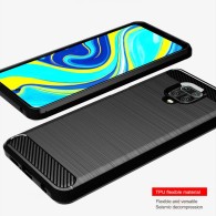 Калъф-Techsuit - Carbon Silicone - Xiaomi Redmi Note 9S / Redmi Note 9 Pro / Note 9 Pro Max - Black