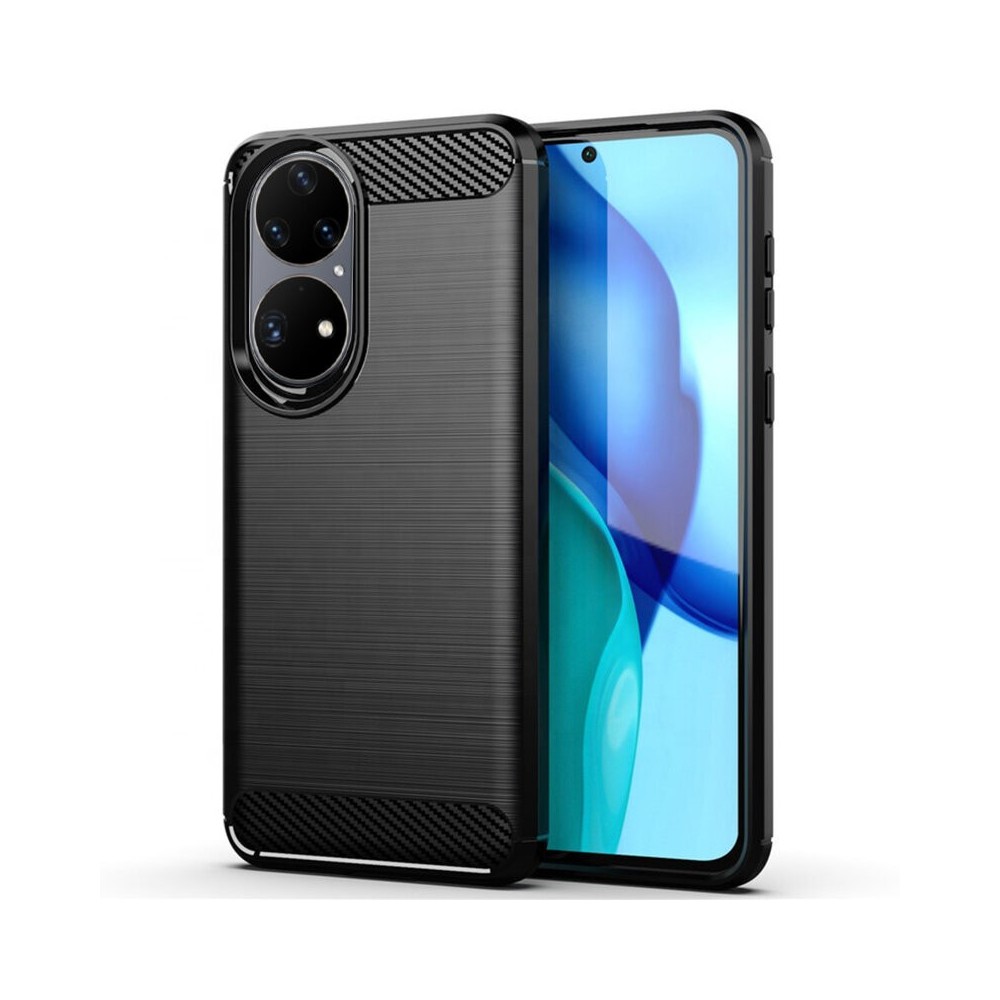 Калъф-Techsuit - Carbon Silicone - Huawei P50 Pro - Black
