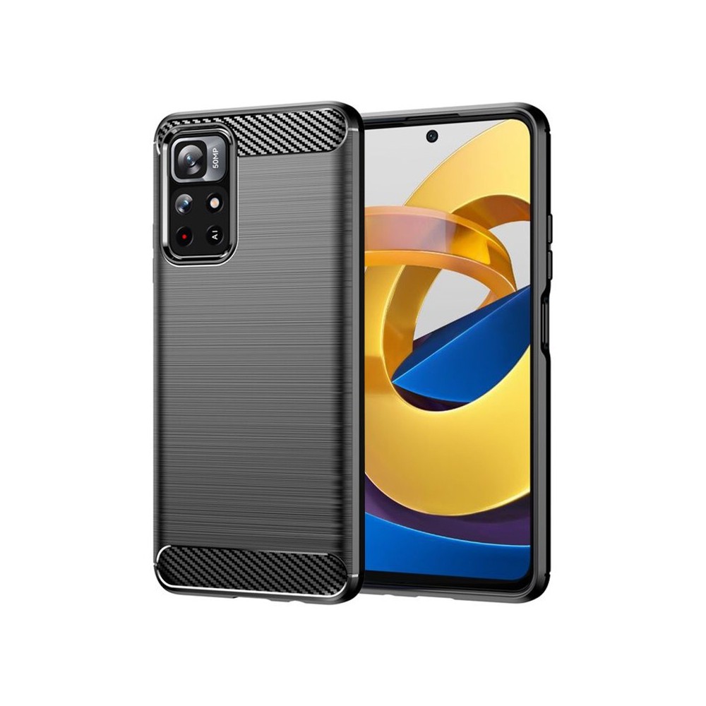 Калъф-Techsuit - Carbon Silicone - Xiaomi Poco M4 Pro 5G - Black