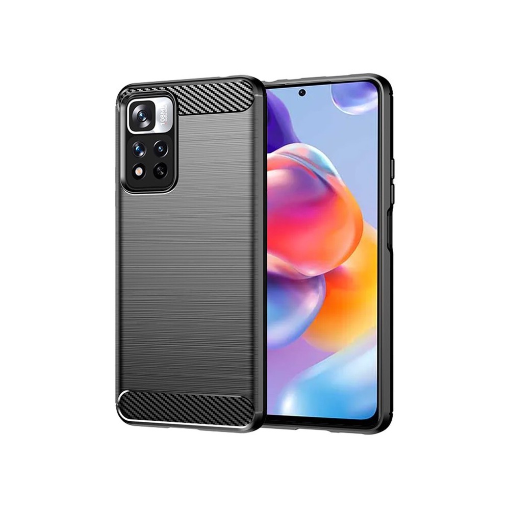 Калъф-Techsuit - Carbon Silicone - Xiaomi Redmi Note 11 Pro+ 5G - Black