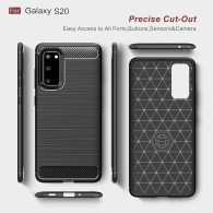 Калъф-Techsuit - Carbon Silicone - Samsung Galaxy S20 4G / S20 5G - Black