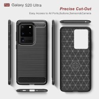 Калъф-Techsuit - Carbon Silicone - Samsung Galaxy S20 Ultra 4G / S20 Ultra 5G - Black