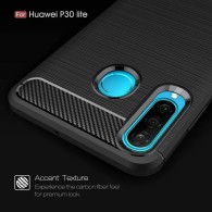 Калъф-Techsuit - Carbon Silicone - Huawei P30 lite / P30 lite New Edition - Black