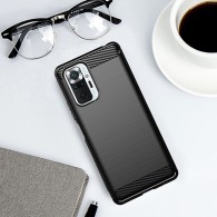 Калъф-Techsuit - Carbon Silicone - Xiaomi Redmi Note 10 Pro / Note 10 Pro Max - Black