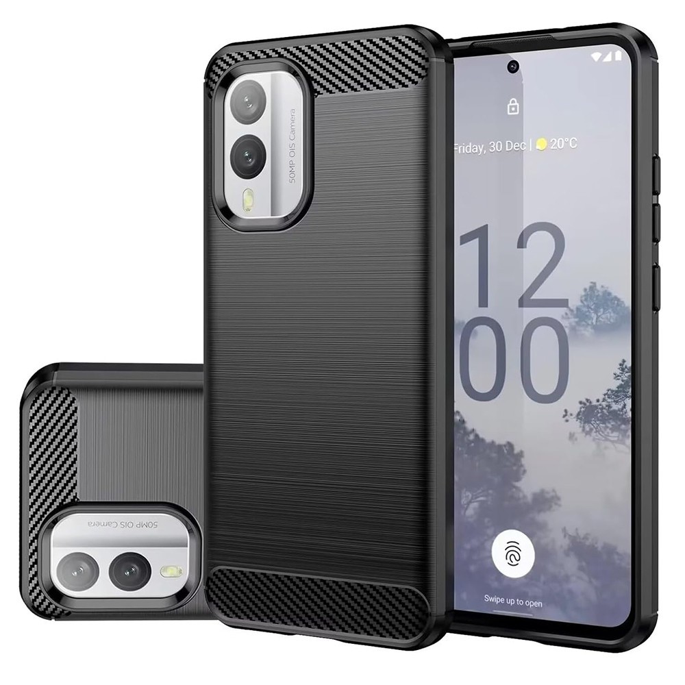 Калъф-Techsuit - Carbon Silicone - Nokia X30 - Black