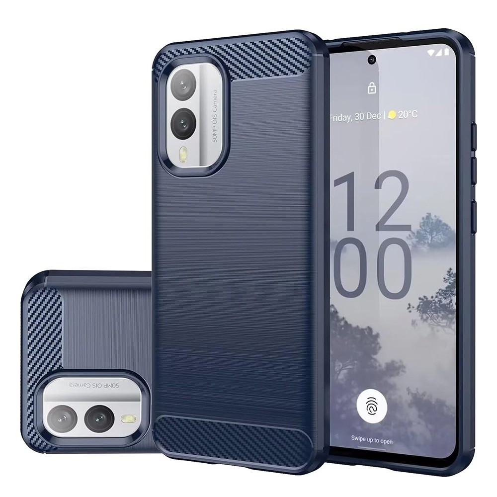 Калъф-Techsuit - Carbon Silicone - Nokia X30 - Blue