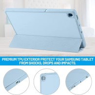 Калъф -Techsuit - Flex Trifold (with Pencil Holder) - Samsung Galaxy Tab S6 Lite (2020/2022/2024) - Sky Blue