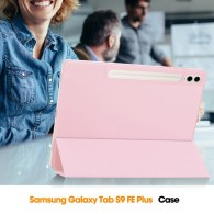 Калъф -Techsuit - Flex Trifold (with Pencil Holder) - Samsung Galaxy Tab S9 FE Plus - Pink