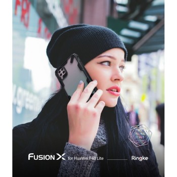 Удароустойчив хибриден кейс Ringke Fusion X за Huawei P40 Lite, Camo Black
