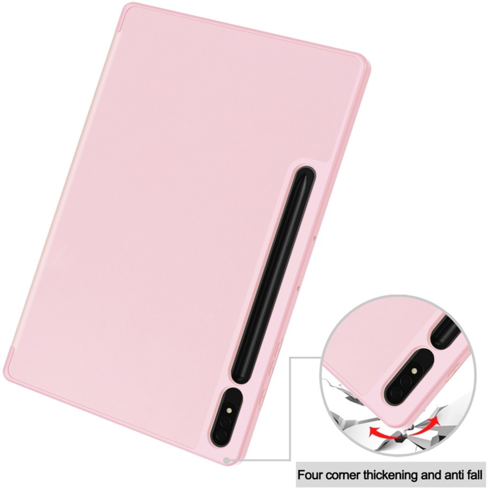 Калъф -Techsuit - Flex Trifold (with Pencil Holder) - Samsung Galaxy Tab S7 Plus / S8 Plus - Pink