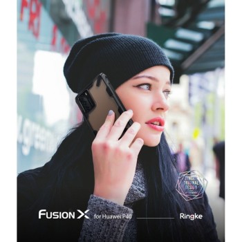 Удароустойчив хибриден кейс Ringke Fusion X за Huawei P40, Camo Black