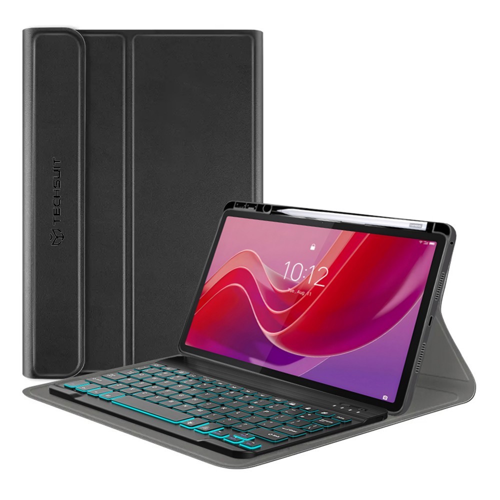 Калъф-Techsuit - CozyTab Case (with Pencil Holder/RGB Wireless Magnetic Keyboard) - Lenovo Tab M11 - Black