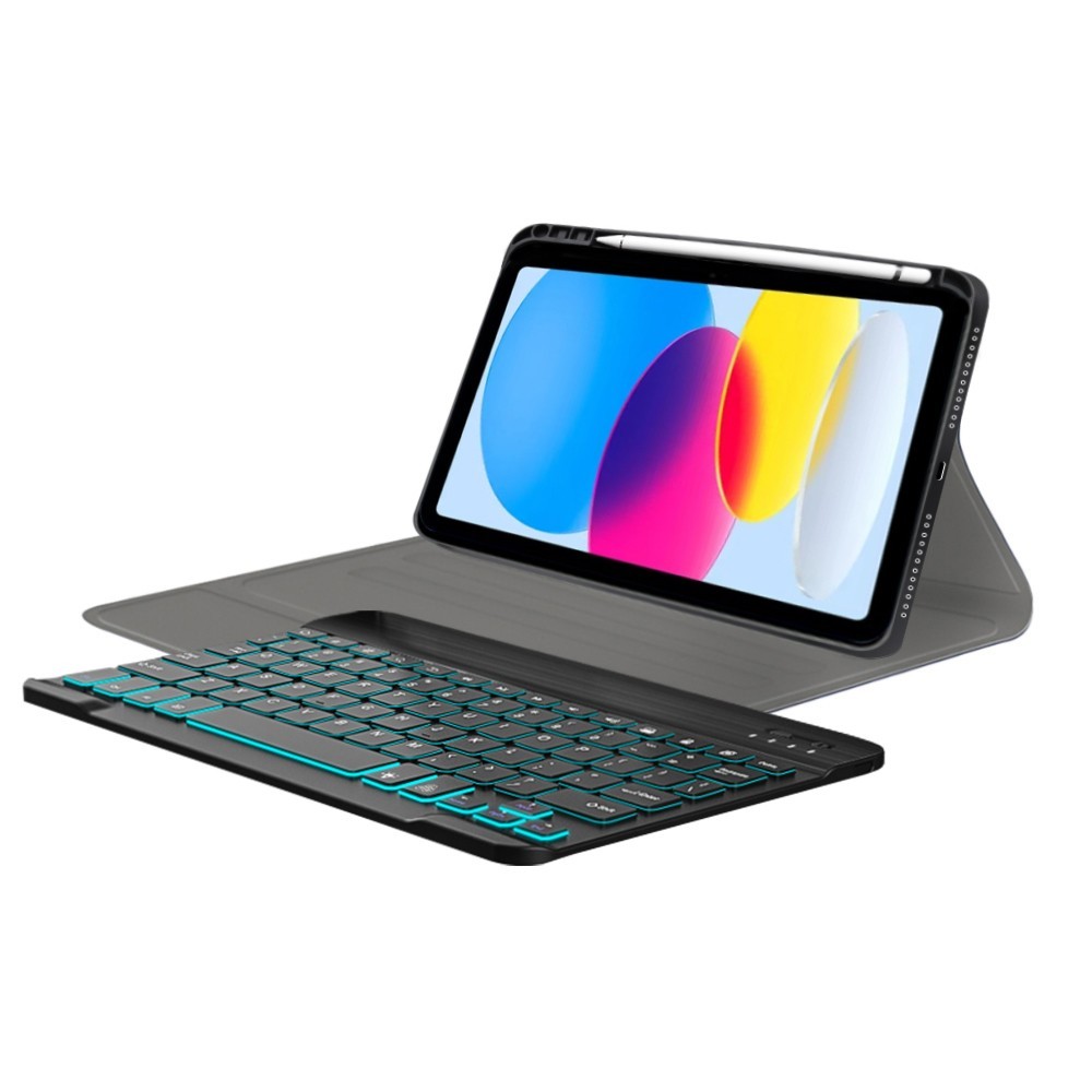 Калъф-Techsuit - CozyTab Case (with Pencil Holder/RGB Wireless Magnetic Keyboard) - iPad 10 (2022) 10.9 - Black