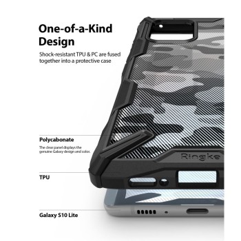 Удароустойчив хибриден кейс Ringke Fusion X за Samsung Galaxy S10 Lite, Camo Black