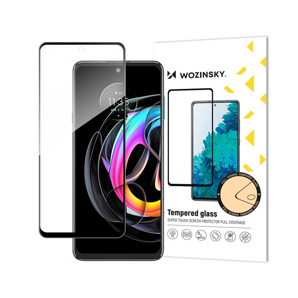 Стъклен Протектор Wozinsky Tempered Glass Full Glue Case Friendly за Motorola Moto Edge 20 Lite, Black