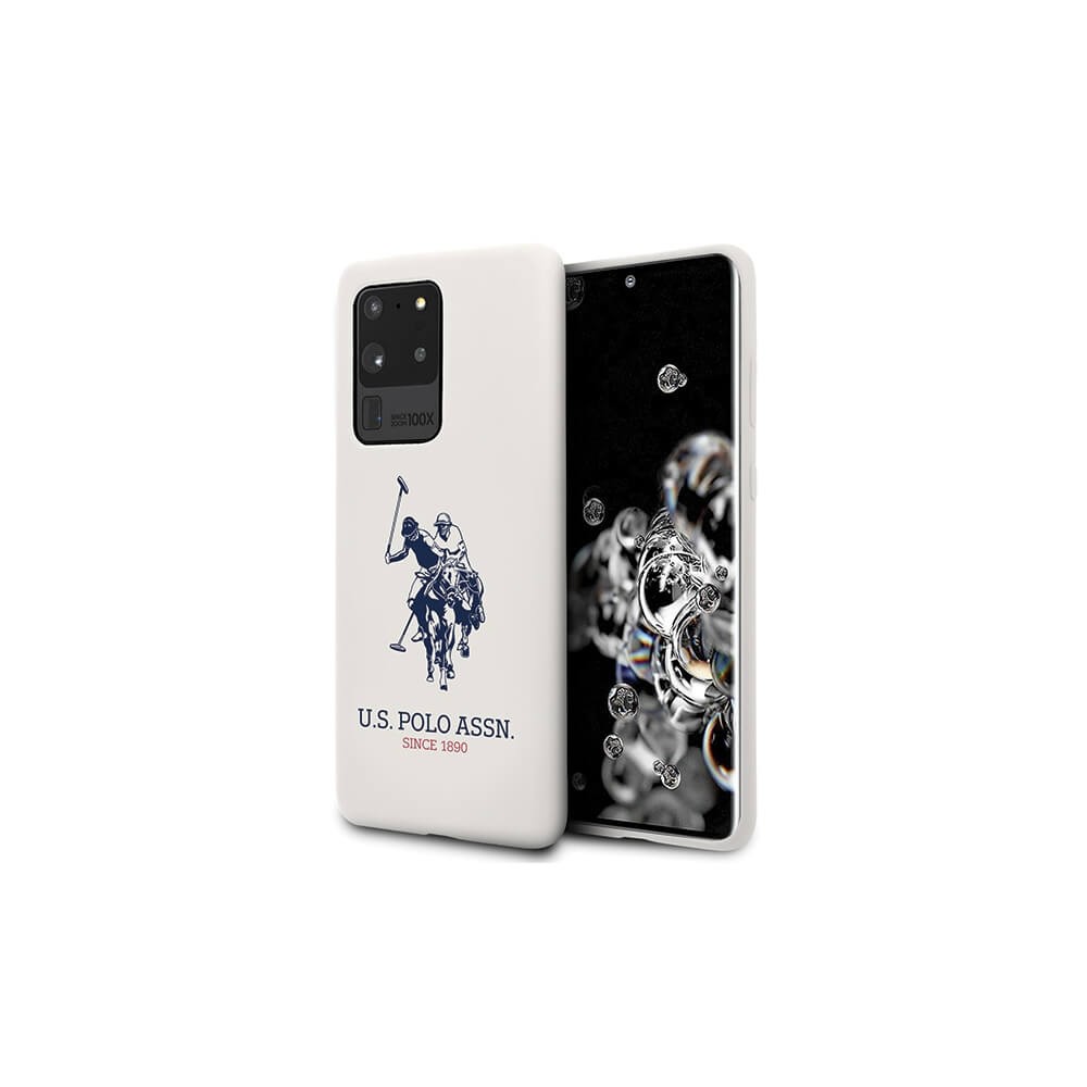 U.S. Polo Assn. Silicone Case силиконов кейс за Samsung Galaxy S20 Ultra, Бял