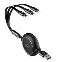Кабел Baseus Golden Loop 3in1 USB cable - micro USB/Lightning/Type-C,3.5A 1.2М,Черен