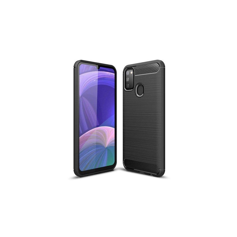 Силиконов калъф Flexible Carbon за Samsung Galaxy M21, Черен