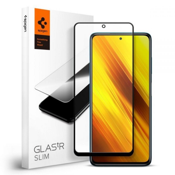 Калъф SPIGEN GLASS FC за XIAOMI POCO X3 PRO/X3 NFC, Черен