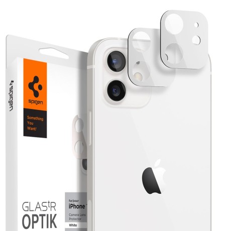 Стъклен протектор за камера SPIGEN OPTIK.TR CAMERA LENS за IPHONE 12, Бял