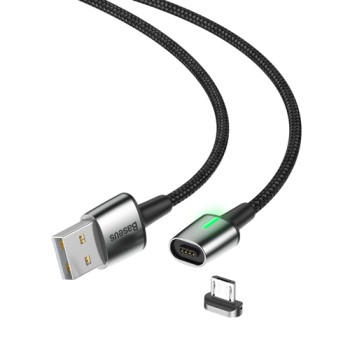Кабел Baseus Zinc Magnetic USB Cable For Lightning 2М,Черен