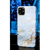 Калъф Kingxbar Marble Series за iPhone 11, White-Blue