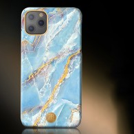 Калъф Kingxbar Marble Series за iPhone 11, White-Blue