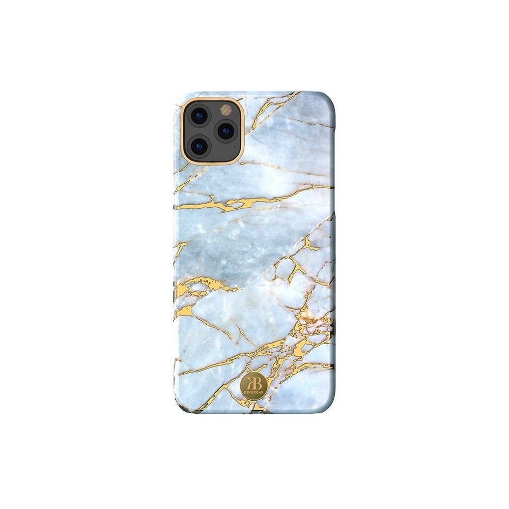 Калъф Kingxbar Marble Series за iPhone 11, White-Blue